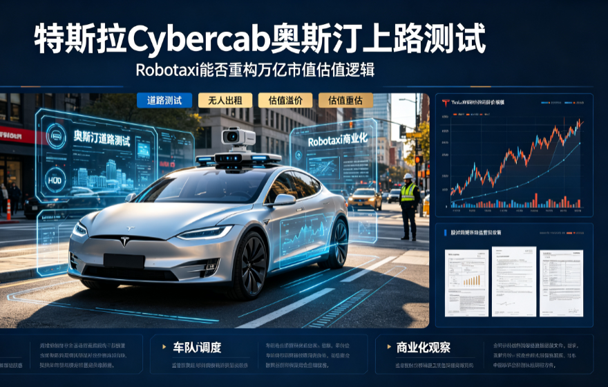 特斯拉 Cybercab 奥斯汀上路测试：Robotaxi 能否重构万亿市值估值逻辑